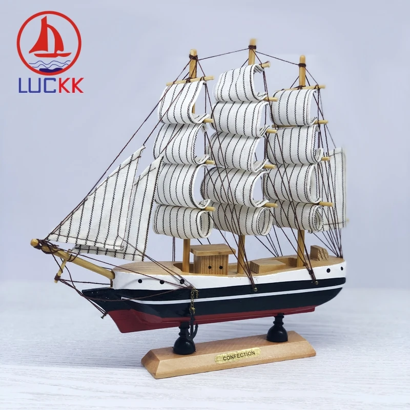 LUCKK 24 см Моделирование деревянная модель корабля средиземноморская домашняя внутренняя отделка деревянные ремесла комнаты ручной работы парусная лодка фигурки
