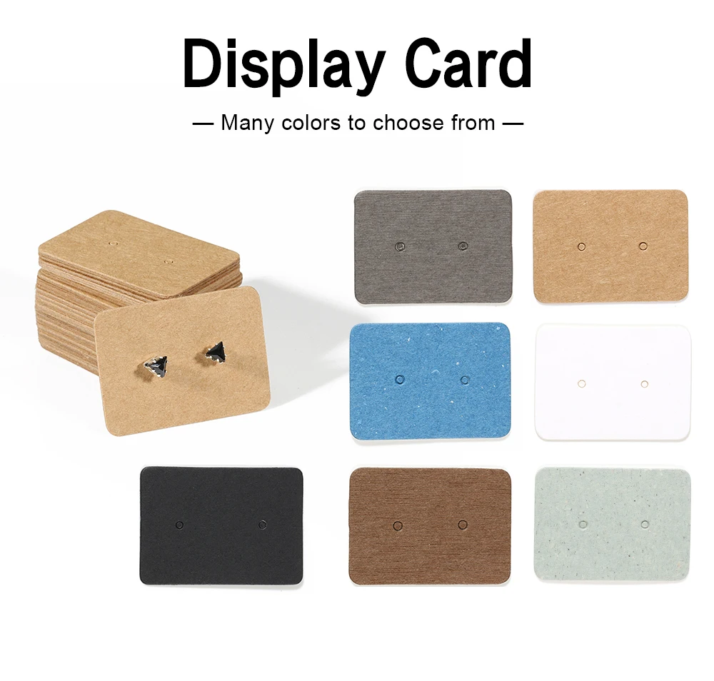 50-100pcs 2.5x3.5cm Ear Studs Card Earring Display Card Packaging Cardboard Blank Kraft Paper Price Tag for DIY Jewelry Gift