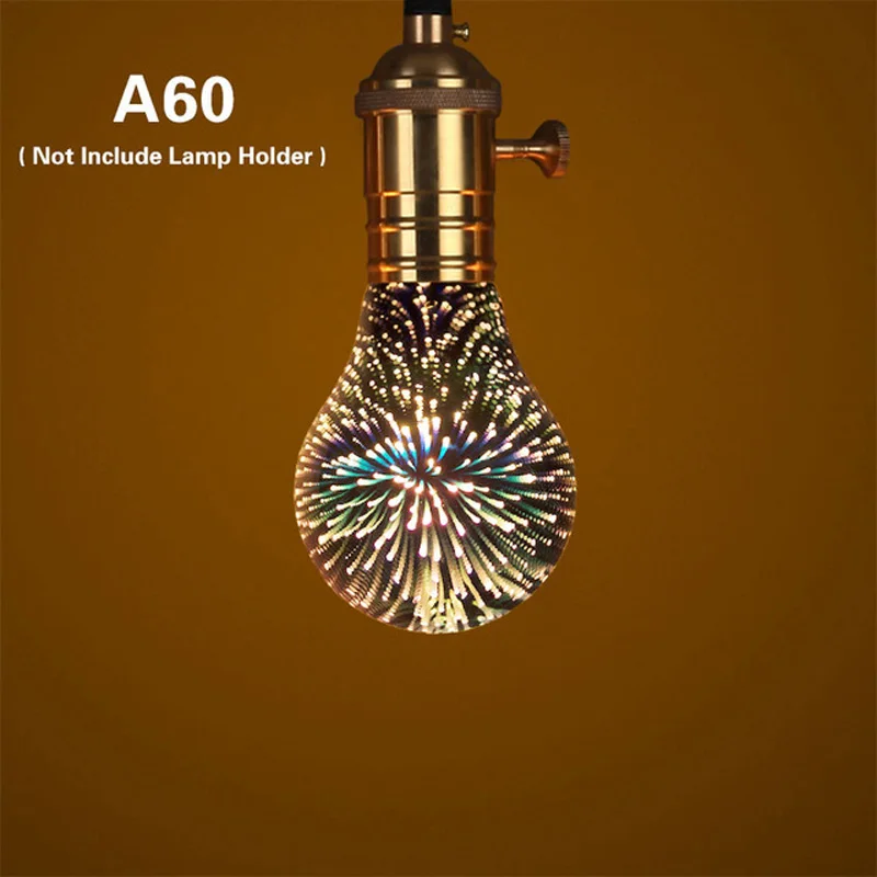 3D светодиодный светильник со звездами RGB E27 с эффектом фейерверка Edison лампа для праздника, рождественской вечеринки, декоративный светильник XOA88