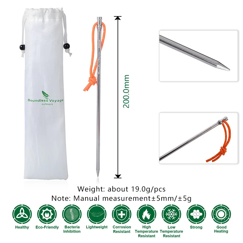 Outdoor Tent Nails Nails Light Camping 4Pcs/Bag Aluminum Alloy Ground Nails YW 