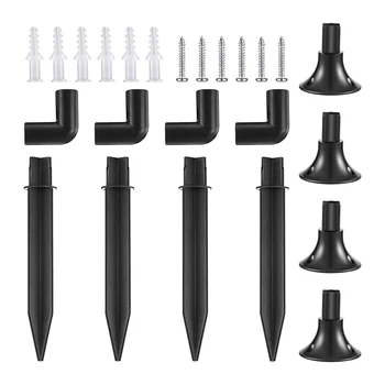 

12 Pieces Solar Torches Lights Accessories Includes Plastic Ground Spike Wall Connector Base and Fixing Screws