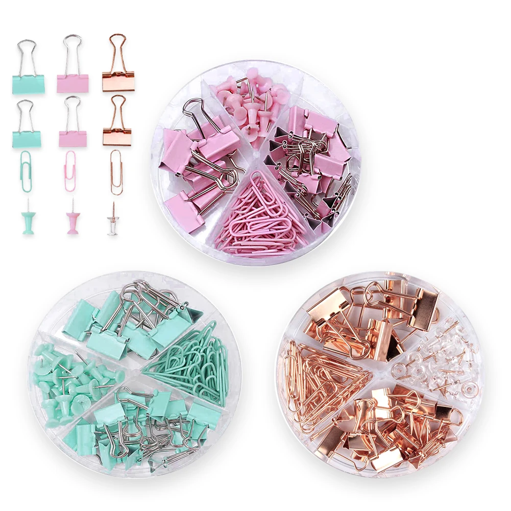 Precio reducido 72 unids/caja de oro rosa verde Clip de Metal grande-a Binder Clips Oficina suministros de encuadernación juego de combinación delicada papelería xmQKMGGYYaZ