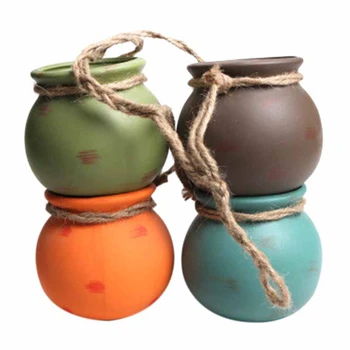 

Mini Hemp Rope Fleshy Flower Pot Flower Hanging Pot Hanging Wall Hanging Creative Personality Flower Ornaments