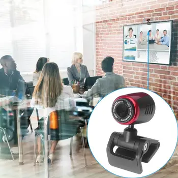 

360 Degrees Computer Camera Webcam Network USB HD Camera with Microphone Desktop Notebook Video HD Camera CMOS Sensor Lens