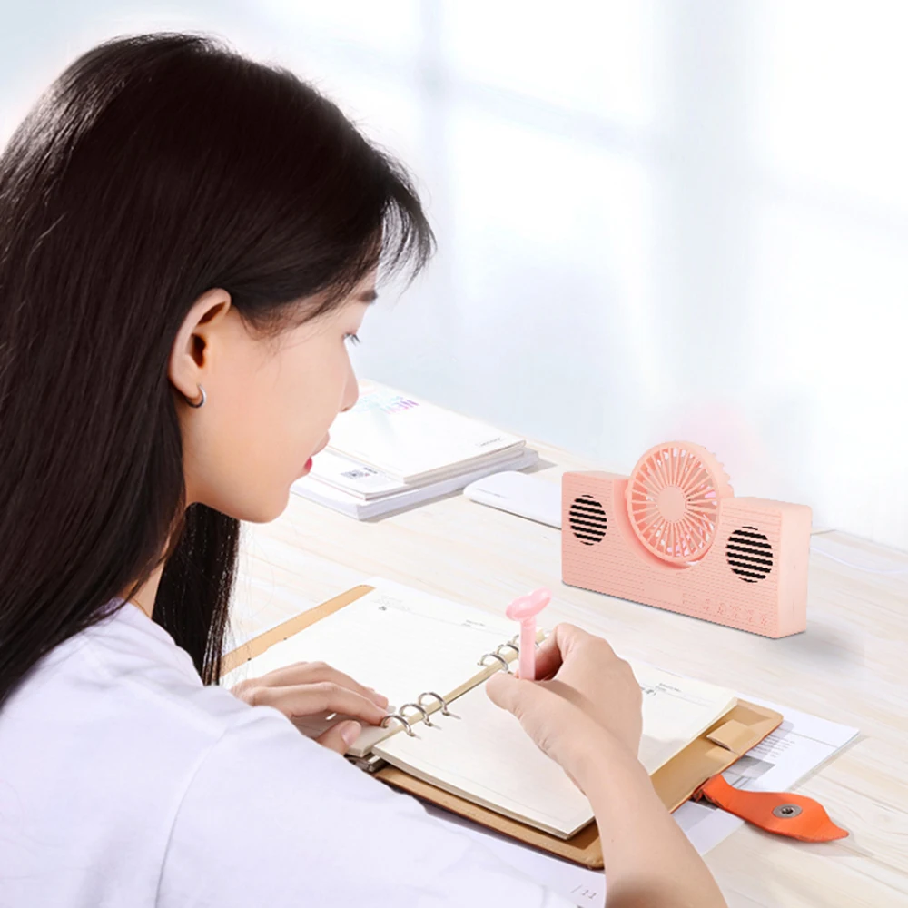 Мини Bluetooth динамик с вентилятором беспроводной динамик для телефона многофункциональный портативный адаптер-звукосниматель поддержка tf-карты AUX в MP3-плеера
