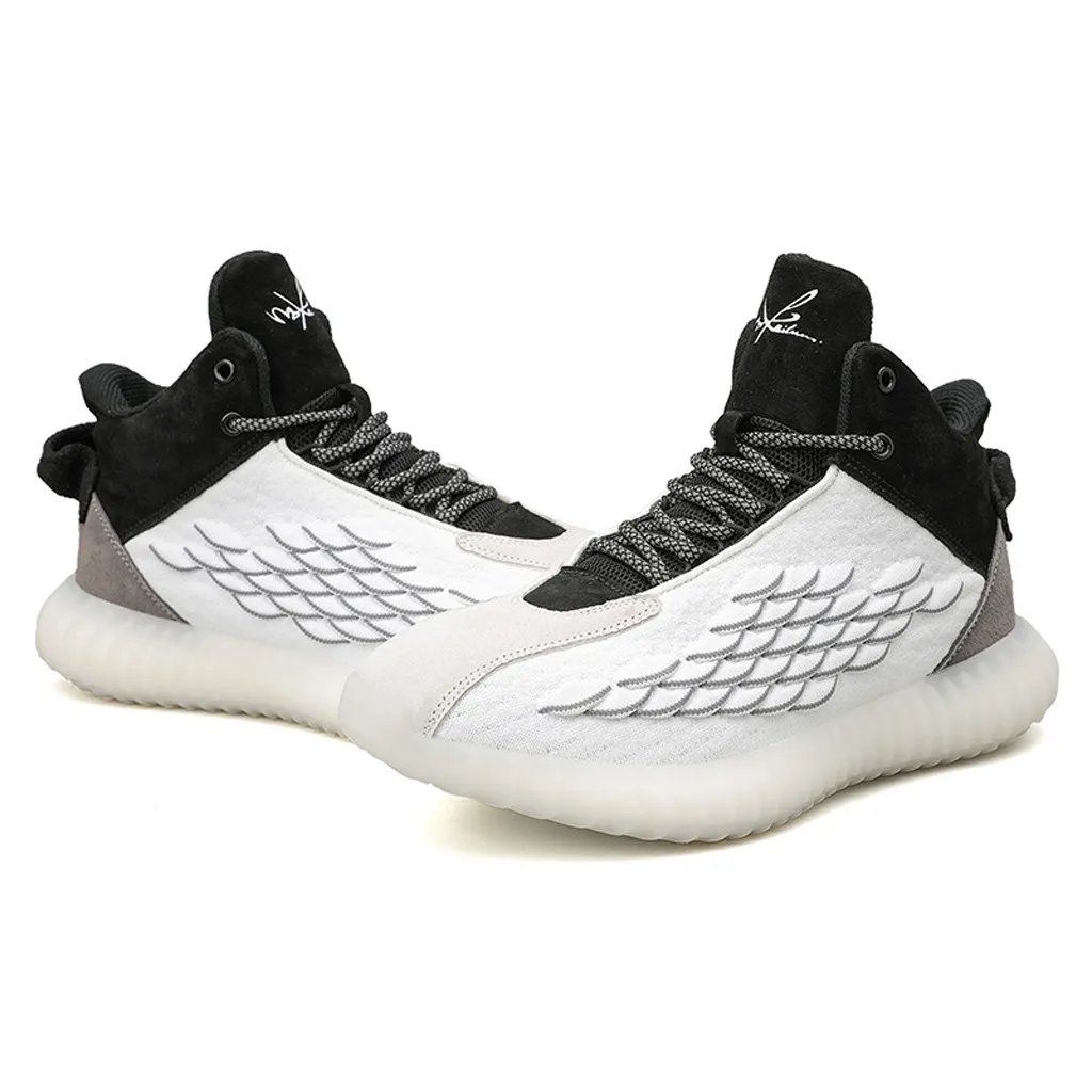 Men's Lace-Up Sneakers Breathable Mesh Lightweight Walking Lace-up Thick Bottom Sole Male Large Sports Shoes sapato masculino