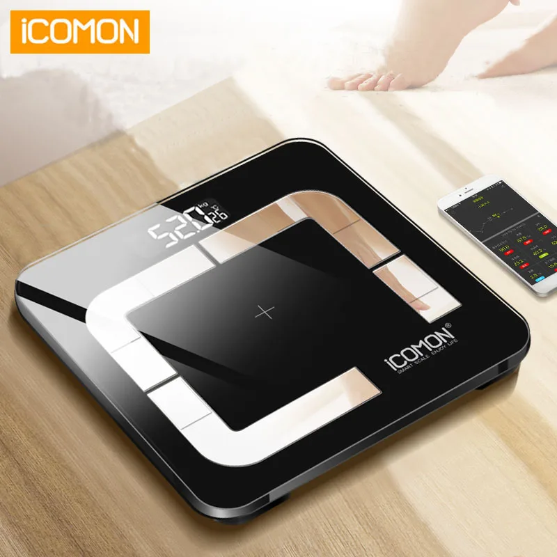 Оригинальные icommon i31 умные весы для ванной, цифровые весы для тела, жир, напольные весы, ЖК-дисплей, человеческие весы mi, B mi баланс, Bluetooth