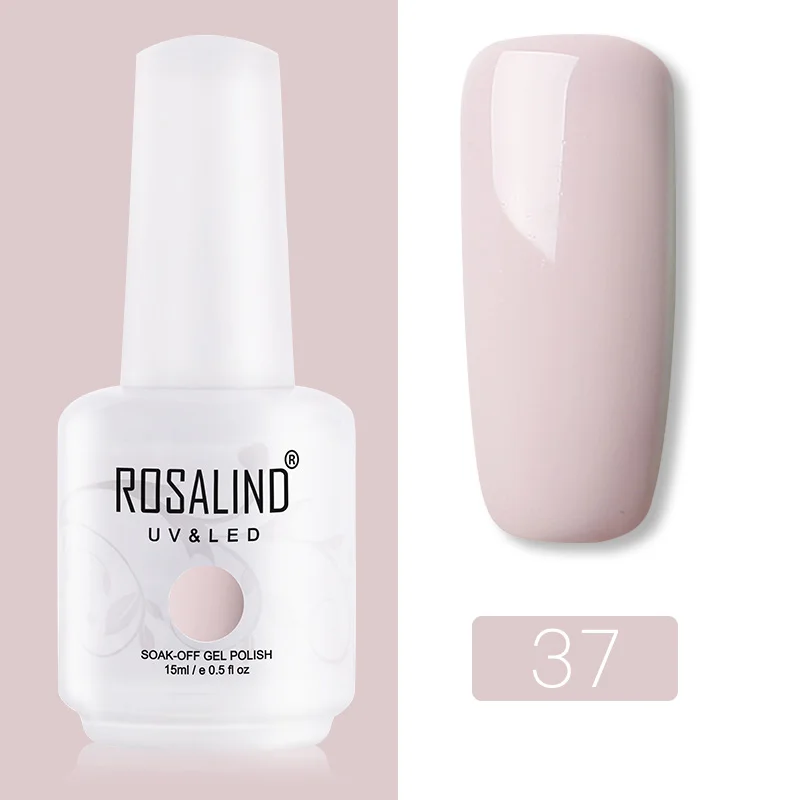 RH37 ROSALIND Гель-лак гибридные лаки для ногтей Маникюр УФ светодиодный полуперманентный гель для ногтей впитывающий Гель-лак базовое верхнее покрытие 15 мл цвет - Цвет: RH37