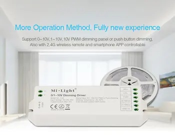 

DC12V-24V Mi Light Ls4 led controller 0/1~10V PWM or Push Dimming Signal led Dimming Driver for 5050 3528 single color led strip