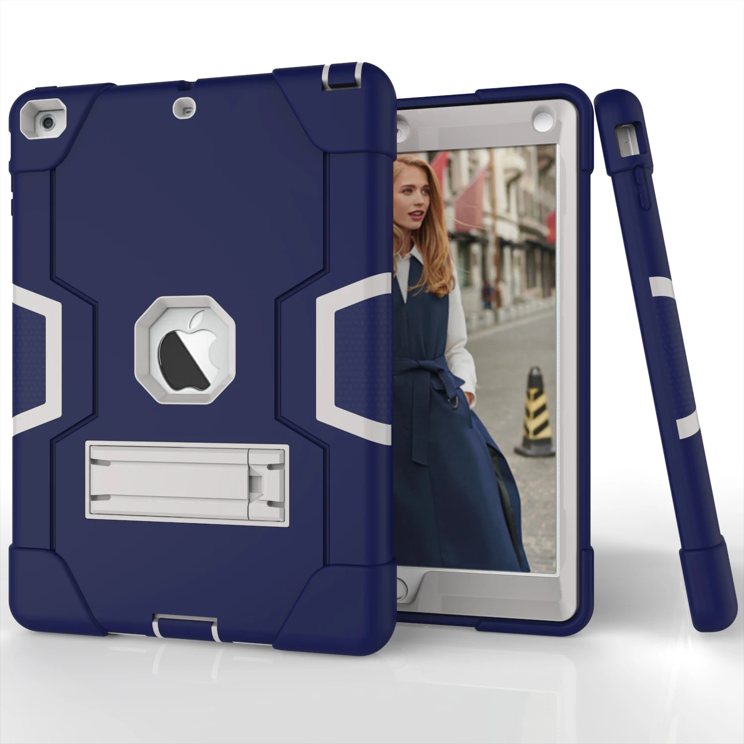 Armor Case For iPad 4 3 2 9.7 Heavy Duty Silicone TPU+ PC Hard Stand Drop Shock Proof+ Screen Protector IP71