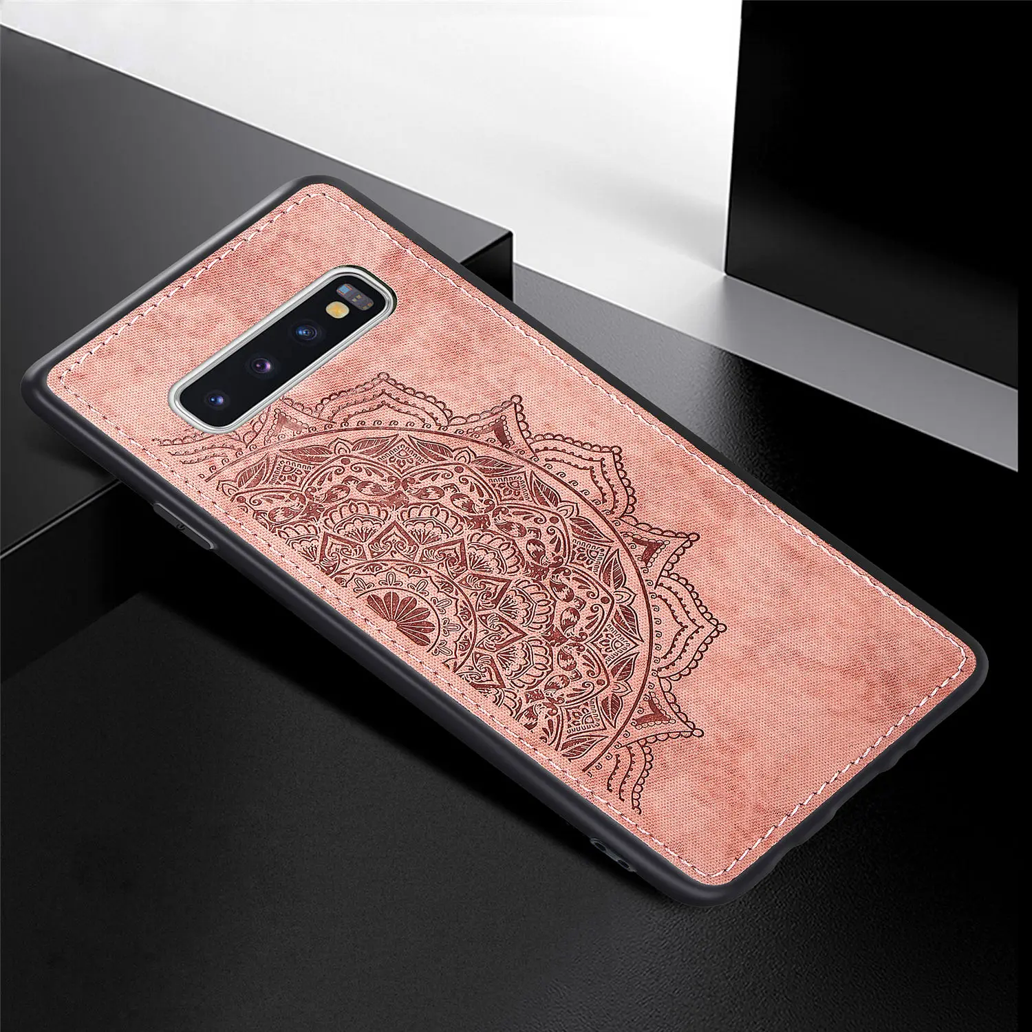 Для samsung Galaxy S10 S9 S8 Note S 10 плюс S10E S7 края ткани ТПУ чехол для samsung A50 A51 A71 A30 A20 A10 A70 A40 крышка - Цвет: Rose Gold