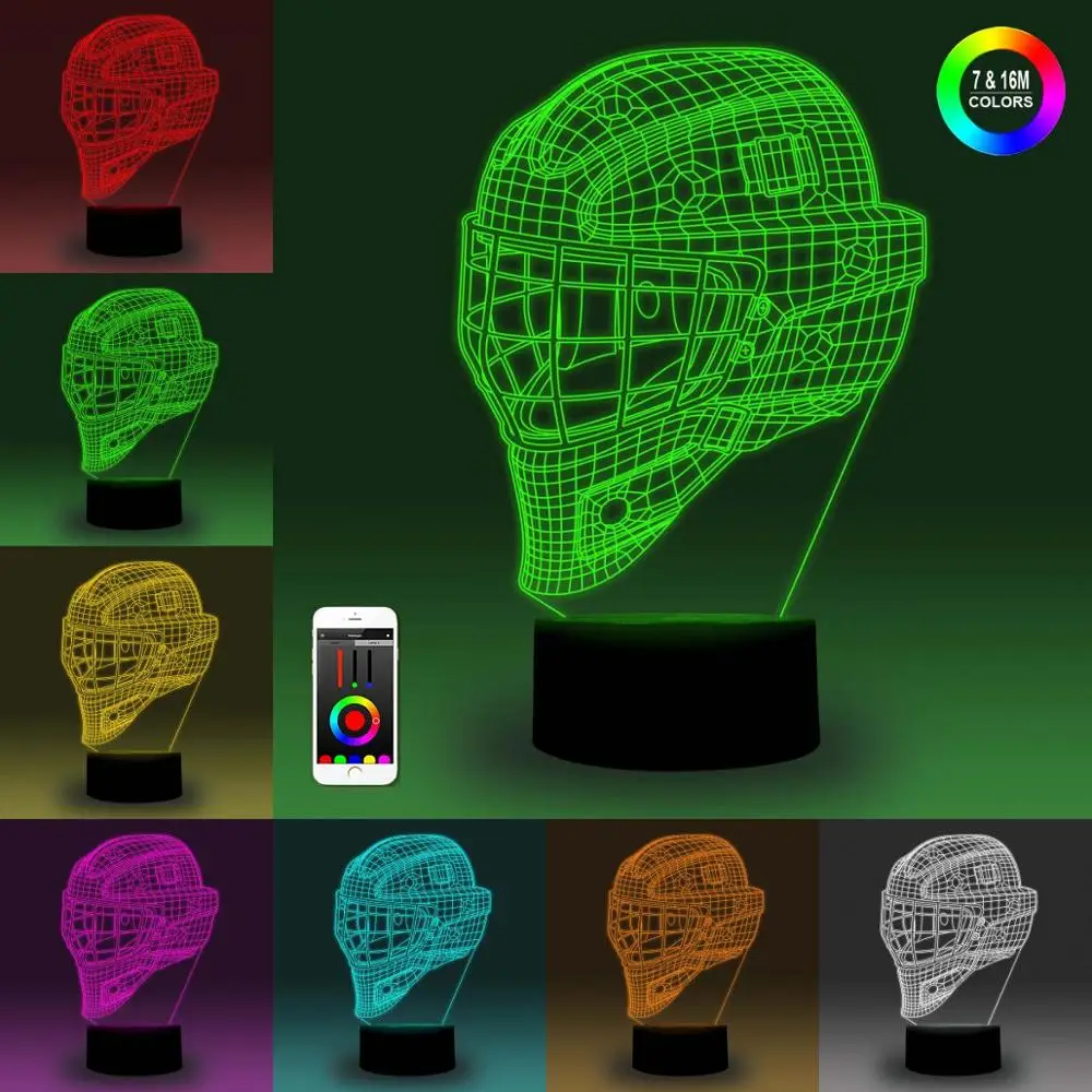 NiteApps 3D хоккейный шлем Ночной свет настольная Иллюзия украшение лампа подарок на