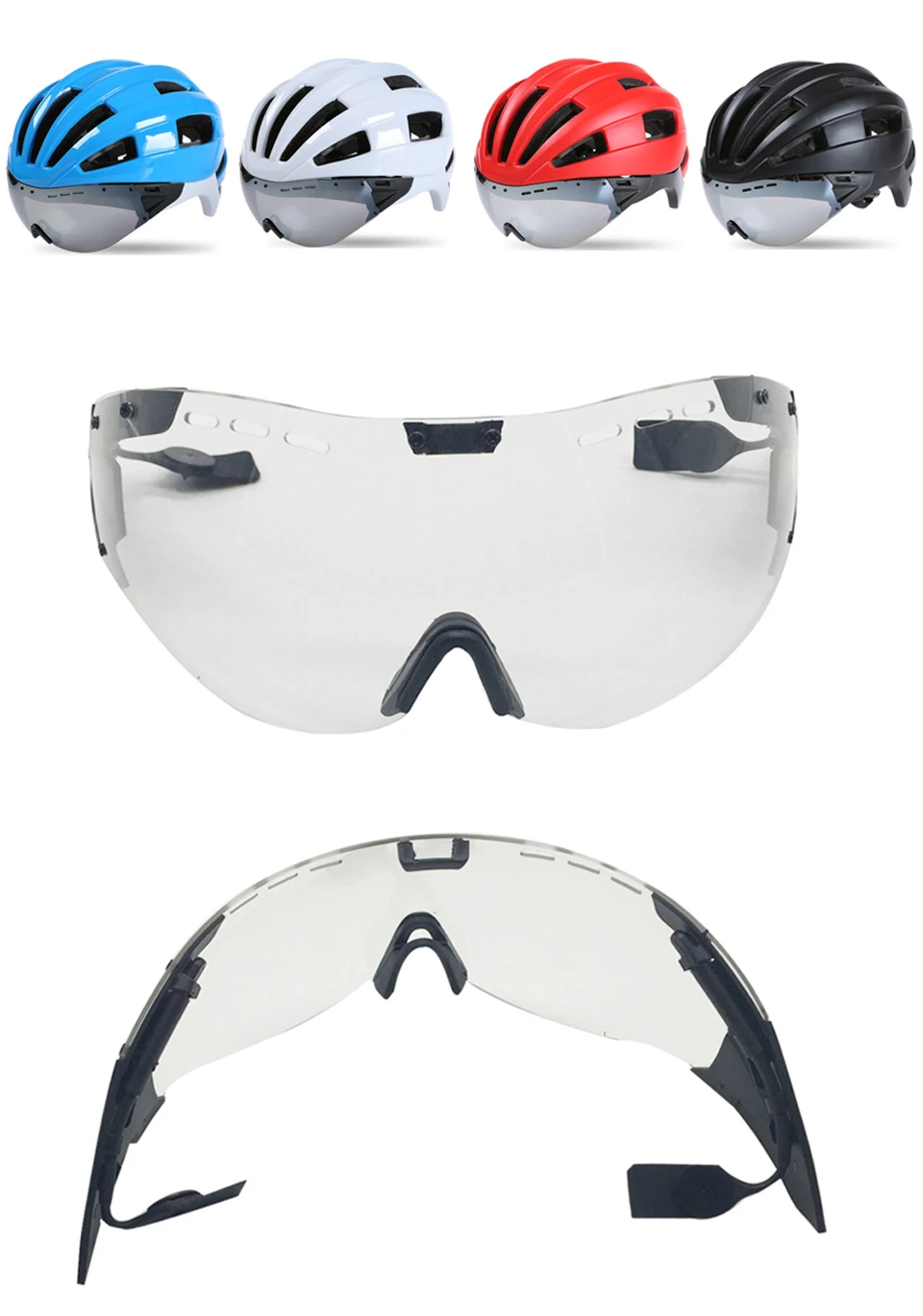 LOCLE Goggles Bicycle Cycling Helmet Goggles or Glasses Casco Ciclismo Gafas Brightening Lens (Only match the fixed helmet)