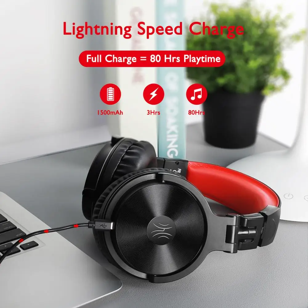 OneOdio Bluetooth5.0 Wireless Headset Wired Gaming Headphones With Detachable Boom Mic For Center Calling On-Line Class Earphone