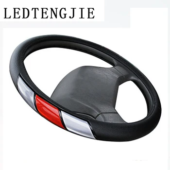 

LEDTENGJIE 36/38/40/42/45/47/50CM Car Steering Wheel Protective Cover Hot Sale PU Material Leather Car Steering Wheel Cover