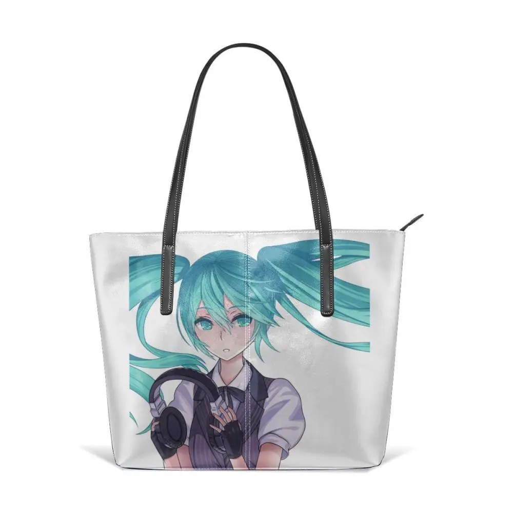 Сумка Мику хацуне, Miku, сумки с короткими ручками для подростков, Высококачественная кожаная сумка-тоут с принтом, большие модные женские сумки - Цвет: Mik
