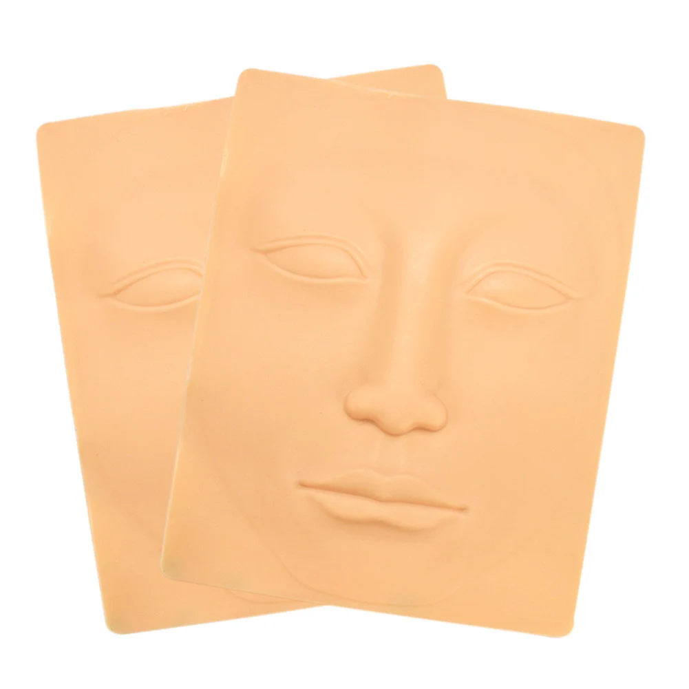 03 2 pcs face 3D Силиконовый Перманентный макияж бровей лица губ татуировки практика кожи обучение инструмент MS88 - Цвет: 03 2 pcs face
