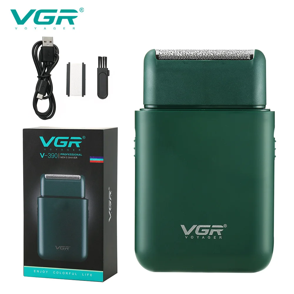 

VGR Professional Shaver Hair Cleaning Shave Shaper Foil Electric Shaver Head Shaving Machine Rotary Motor Electric Razor for Men