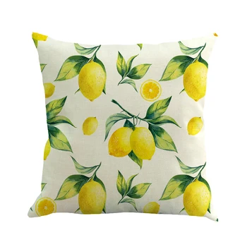 

4x Lemon Printed Pillowcase Home Office Linen Throw Cushion Pillow Covers