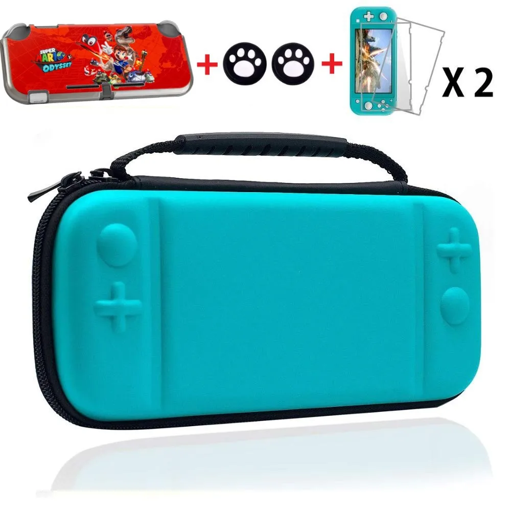 Сумка для переноски nintendo Switch Lite с 2 слотами хранения игровых карт и закаленной