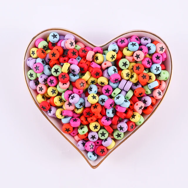 100/200/500pcs Heart Beads For Jewelry Making Acrylic Mixed Beads With Letters For Bracelet Handmade Diy Bracelet Necklace 2021 4x7mm 82