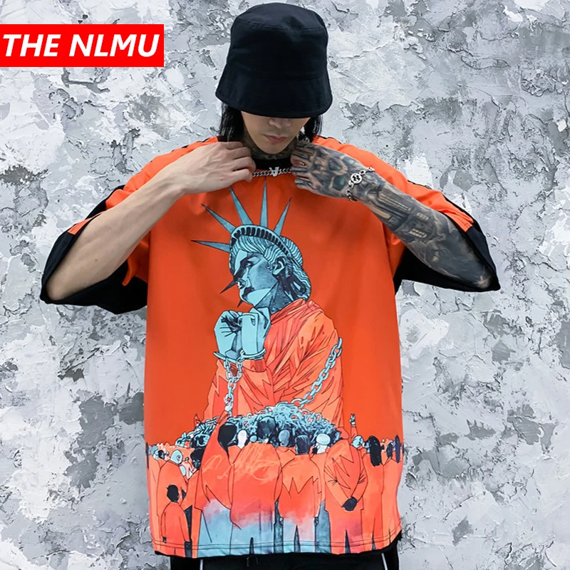 Mens Harajuku T-shirts Funny Print Short Sleeve T Shirt Hip Hop Streetwear 2020 Summer Men Casual T-Shirt Tops Tees WG800