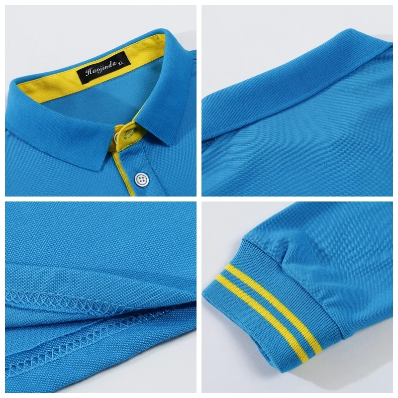 Fall Breathable Cotton Slim Polo Shirt Men Long Sleeve Fashion Collar Fitness Solid Male Golf Solid Color Workwear Customization Fall Breathable Cotton Slim Polo Shirt Men Long Sleeve Fashion Collar Fitness Solid Male Golf Solid Color Workwear Customization