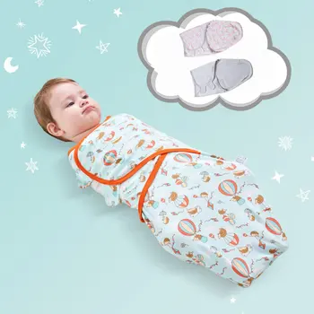 

Cocoon Baby Cotton Cloth Swaddling Cloth Adjustable Swaddle Blankets Breathable And Soft Sleep Safely 2 Pcs