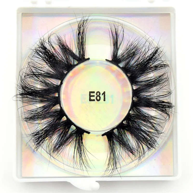 E81 Round Visofree 25 мм норковые ресницы драматические длинные норковые ресницы макияж полная полоса ресницы 25 мм накладные ресницы 3D норковые ресницы многоразовые - Цвет: E81 Round