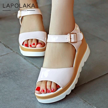 

Lapolaka 2020 New Arrivals Wholesale Buckle Strap Summer Sandals Women Shoes Platform Comfortable INS Hot Shoes Woman Sandals