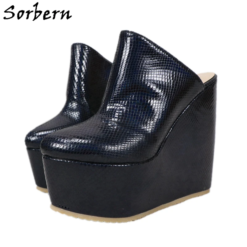 Женские мюли на танкетке с заостренным носком без застежки | Обувь