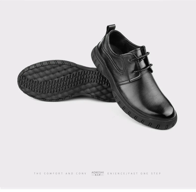 High Quality Genuine Leather Mens Shoes Air-permeable Leisure Round-headed Leather Low top Autumn Winter cowhide casual shoes