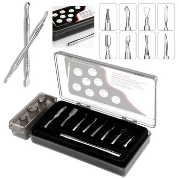 

Nail Tool Steel Push-Off Nail Planer Set 8 in 1Manicure Tool Steel Pass Nail Shaper Manicure Exfoliation Fork Manicure Tool Set