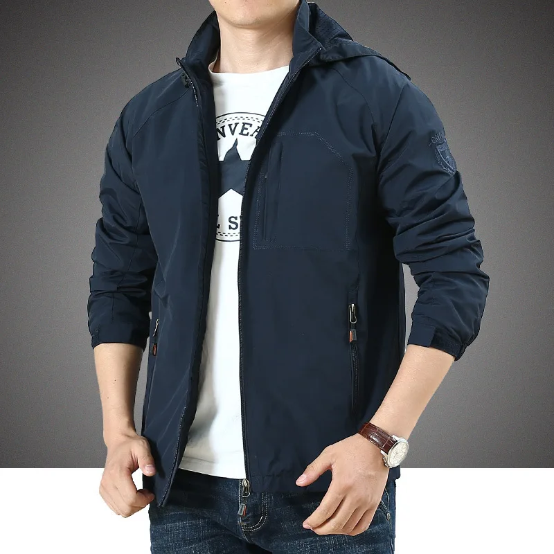 Spring Jacket Men's Hooded Casual Jackets Coats Windproof Waterproof Quick-drying Jacket Outdoor Jacket Men Hiking Clothing men_voghion.com