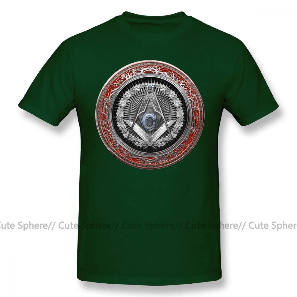 Масонские символы футболка 3rd градусов Мейсон серебро Драгоценные камни мастер Mason квадратный и компасы более красный бархат футболка Базовая футболка - Цвет: Dark Green