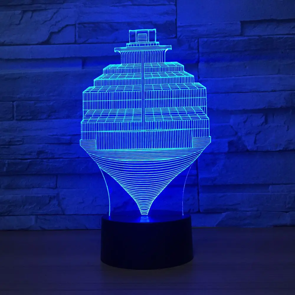 

3D Night Light Steps Abstract Lamp Usb 7 Color Changing Remote Touch Switch LED Indoor Bedroom Lamp Party decor Lamp