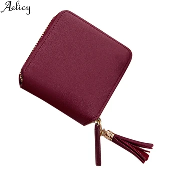 

Aelicy New 2020 Fashion Tassel Pendant Wallet Women Coin Purses Female Zipper Leather Money Holders Wallets Clutch Bag