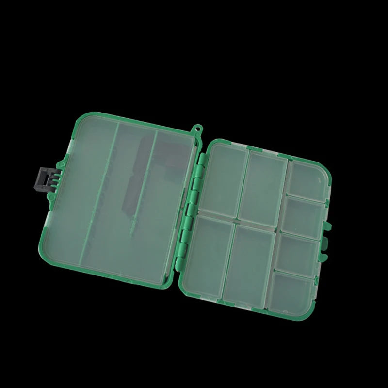 Green Рыболовные приманки, крючок, ложка, коробка для рыболовных снастей, рыболовные инструменты, небольшой аксессуар, пластиковый чехол для хранения, квадратная коробка для рыболовного крючка - Цвет: Green
