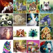 5D DIY voller kreis charakter landschaft diamant malerei tier tiger katze Mosaik kreuz stich Mosaik dekoration wand paste