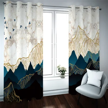 

2020 custom 3d photo curtains Abstract mountain peak window curtain living room bedroom home goods home decor curtains