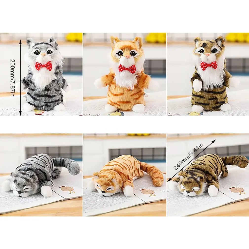 Игрушечный катающийся Кот, забавная машина для захвата, электрическая игрушка со смайликом, фигурка кошки, голосовое управление, детские игрушки