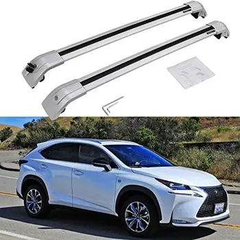 

2Pcs Crossbar Cross Bar Roof Rail Rack Luggage Cargo Carrier Fit for Lexus- NX NX200 NX200t NX300H NX300 2015-2020-All Silver