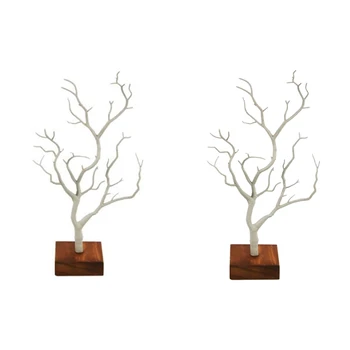 

3Pcs Jewelry Necklace Rings Deer Stand Display Organizer Holder Show Rack - 1Pcs Plastic & 1Pcs Pvc + Log