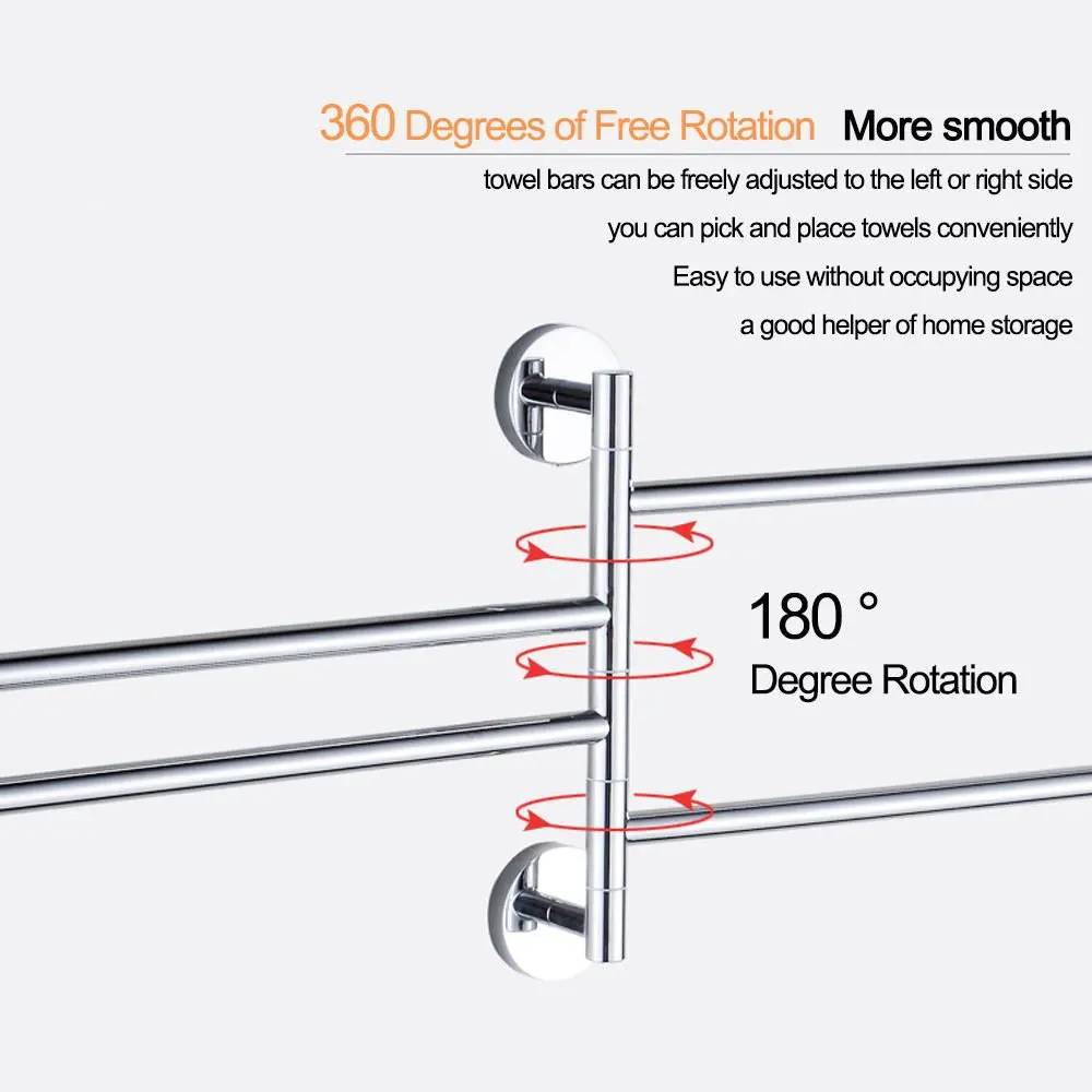 4 слоя нержавеющая сталь полотенце стеллаж вращающийся башня бар настенный башня Держатель Душ крюк для ванной комнаты Органайзер оборудование