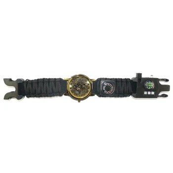 

Bracelet Field Survival Men's Braided Bracelets Outdoor Camping Rescue Rope Watch Compass Camping Adventure Emergency Bracelet