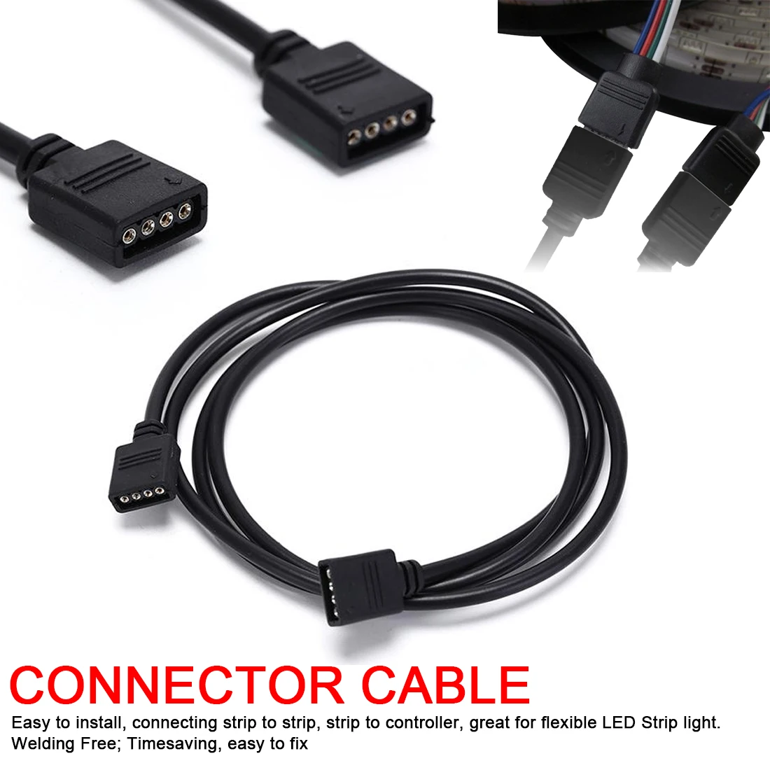 4 Pin RGB Соединительный кабель 1 до 1 2 3 4 5 Женский разветвитель соединитель удлинитель для 3528 5050 RGB светодиодные полосы света