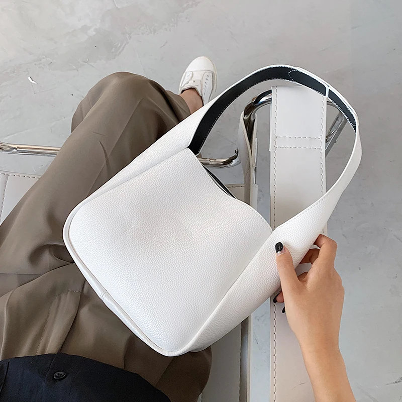 

Small PU Leather Hand Bags For Women 2020 Simple Solid Color Shoulder Handbags Female Travel Totes Lady Fashion Bag Tote Bags