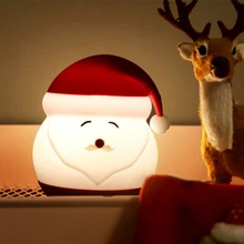 

Christmas Cartoon Santa Night Light Children’S Colorful Silicone Pat Lamp Kids Bedroom Sleeping Light Cute Soft Beside Lamp Gift