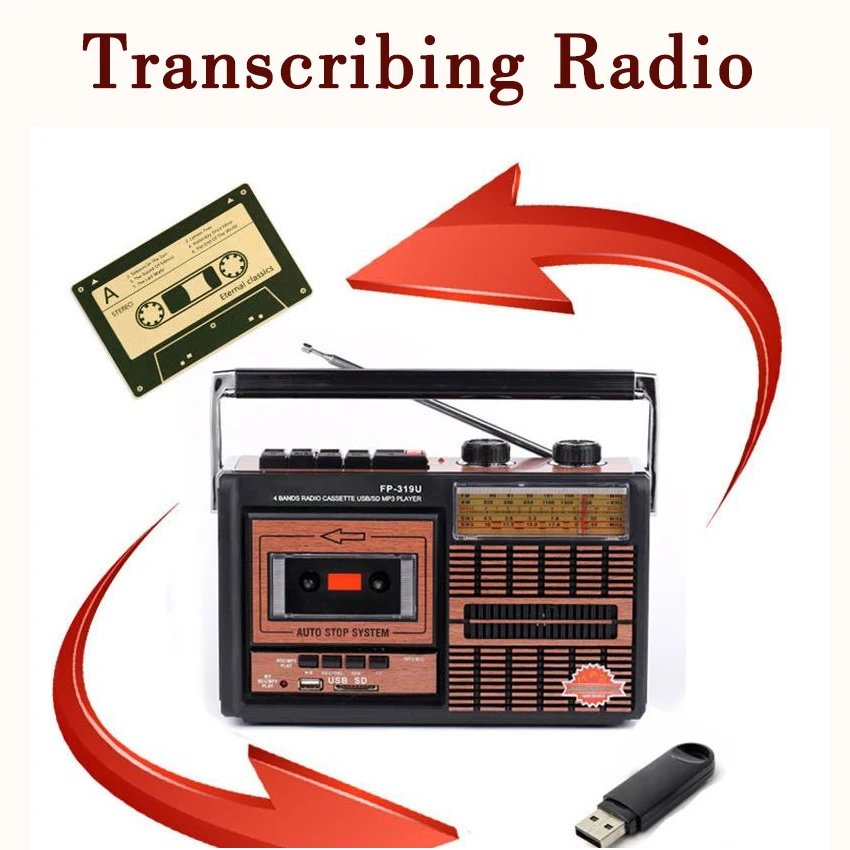 Retro Tape Recorder Radio Portable Full Band Elderly Student Wireless