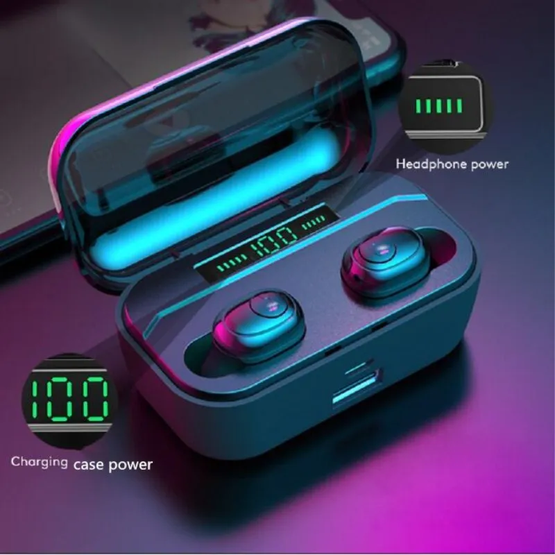 

Bluetooth 5.0 Earphones G6s In-ear LED Display Wireless Stereo Earbud IPX7 Waterproof Sports Headset for Smart Phone IOS Android